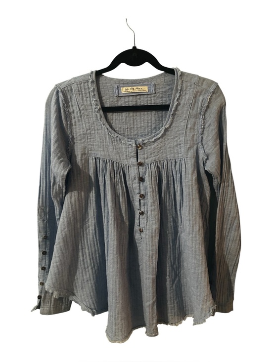 We The Free Tops - We The Free Free People Baby Blue Cotton Gauze Henley Babydoll Top XS